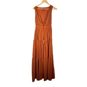 Taylor Maxi Dress Womens Small Cottage Boho Tasseled Tiered Festival Peasant